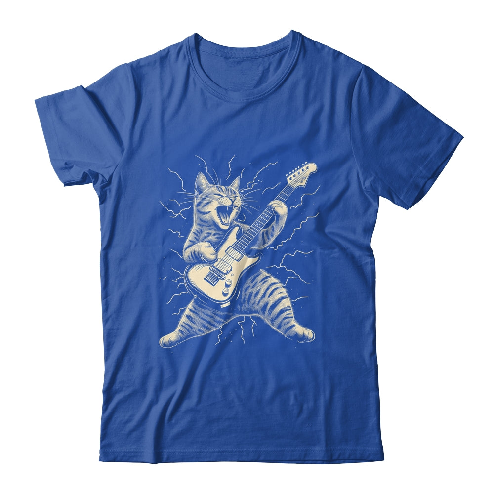 Cat Playing Guitar Rock Music Rock And Roll For Men Women Shirt & Hoodie | siriusteestore