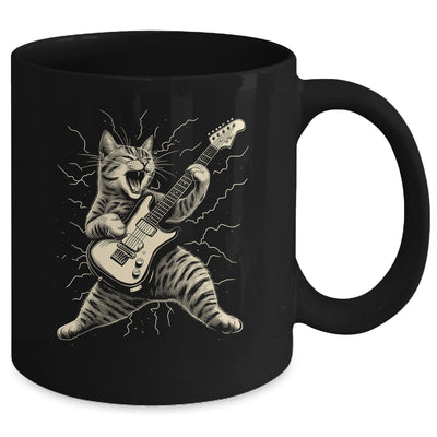 Cat Playing Guitar Rock Music Rock And Roll For Men Women Mug | siriusteestore