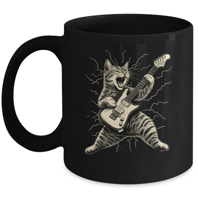 Cat Playing Guitar Rock Music Rock And Roll For Men Women Mug | siriusteestore