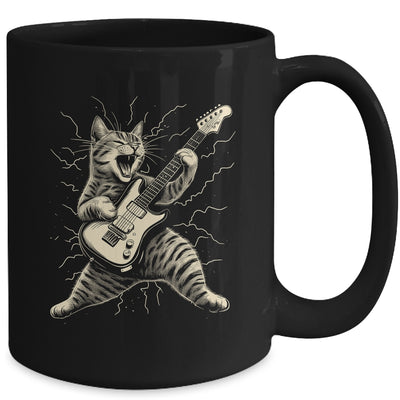 Cat Playing Guitar Rock Music Rock And Roll For Men Women Mug | siriusteestore