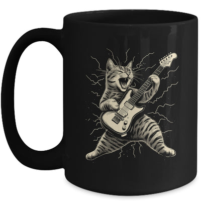 Cat Playing Guitar Rock Music Rock And Roll For Men Women Mug | siriusteestore