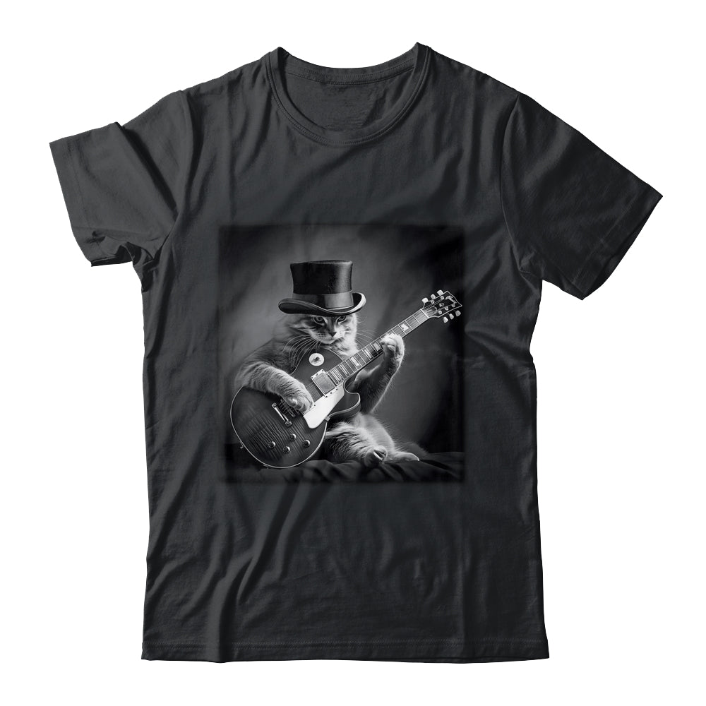 Cat Playing Guitar Rock Music Store Funny Cat For Men Women Shirt & Hoodie | siriusteestore