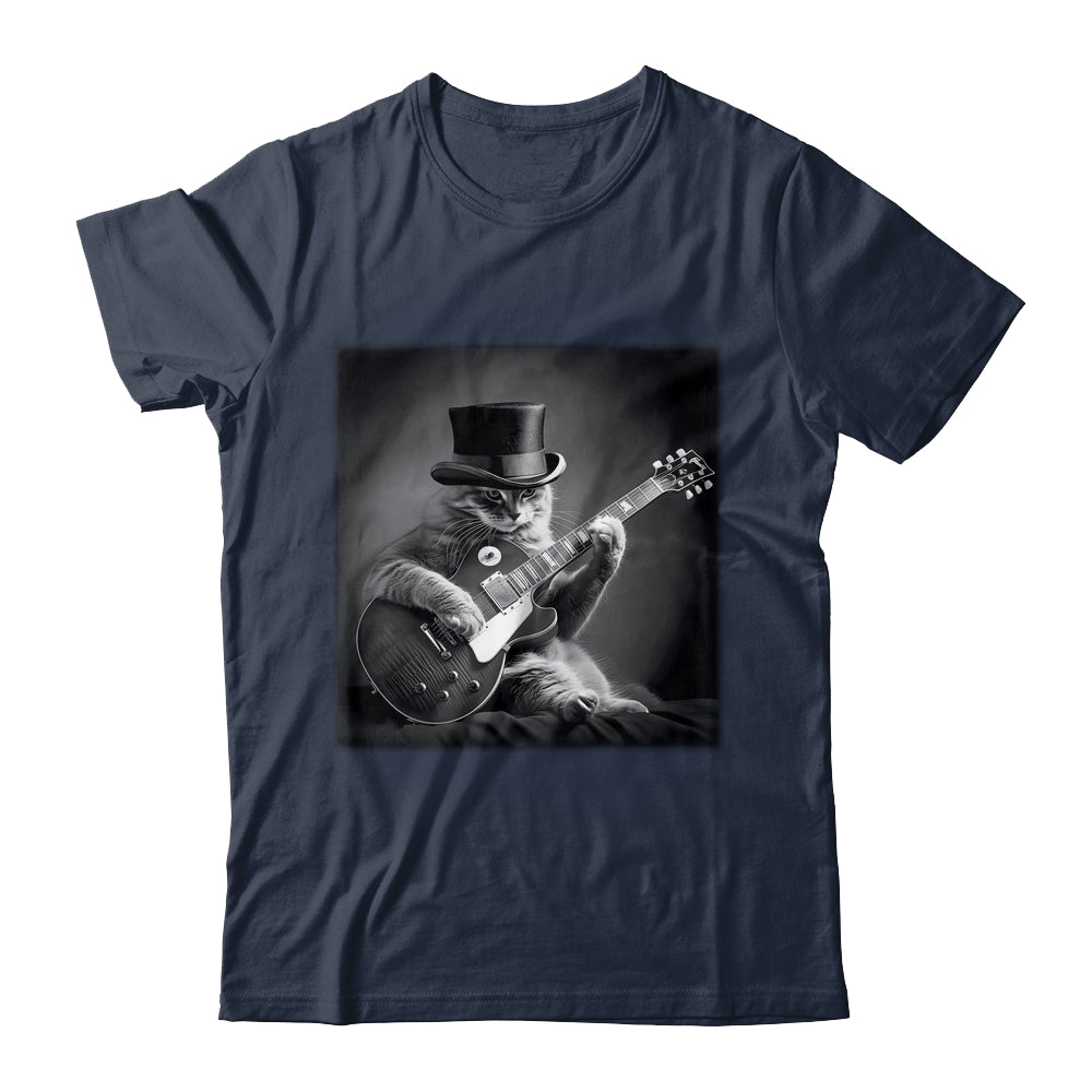 Cat Playing Guitar Rock Music Store Funny Cat For Men Women Shirt & Hoodie | siriusteestore