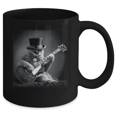Cat Playing Guitar Rock Music Store Funny Cat For Men Women Mug | siriusteestore