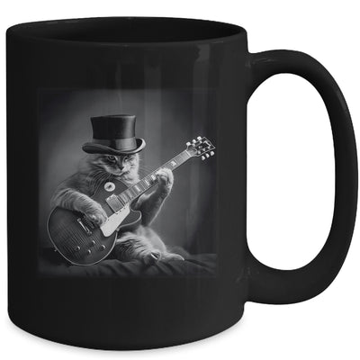 Cat Playing Guitar Rock Music Store Funny Cat For Men Women Mug | siriusteestore