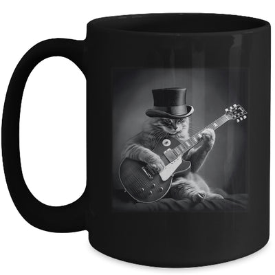 Cat Playing Guitar Rock Music Store Funny Cat For Men Women Mug | siriusteestore