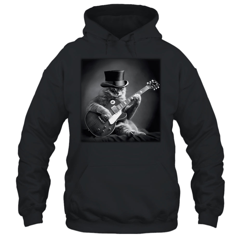 Cat Playing Guitar Rock Music Store Funny Cat For Men Women Shirt & Hoodie | siriusteestore