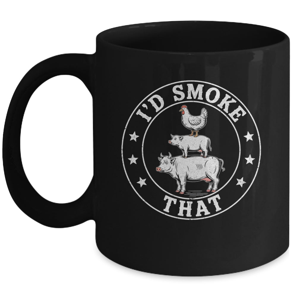 Chef Butcher BBQ Smoker I'd Smoke That Barbecue Pitmaster Mug | siriusteestore