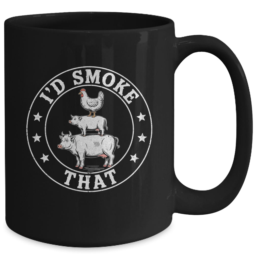 Chef Butcher BBQ Smoker I'd Smoke That Barbecue Pitmaster Mug | siriusteestore