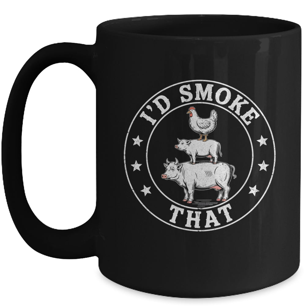 Chef Butcher BBQ Smoker I'd Smoke That Barbecue Pitmaster Mug | siriusteestore