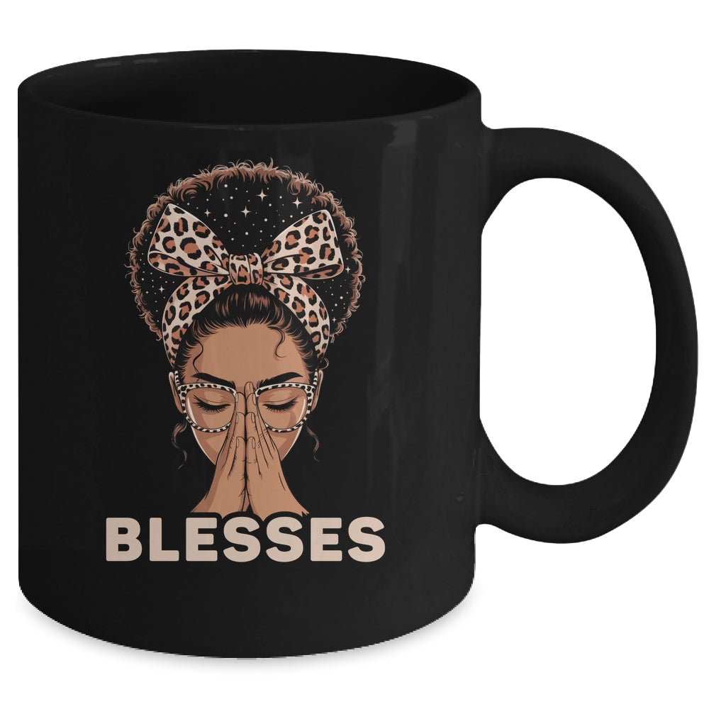Christian Blessed Black Woman Praying Afro African American Mug | siriusteestore