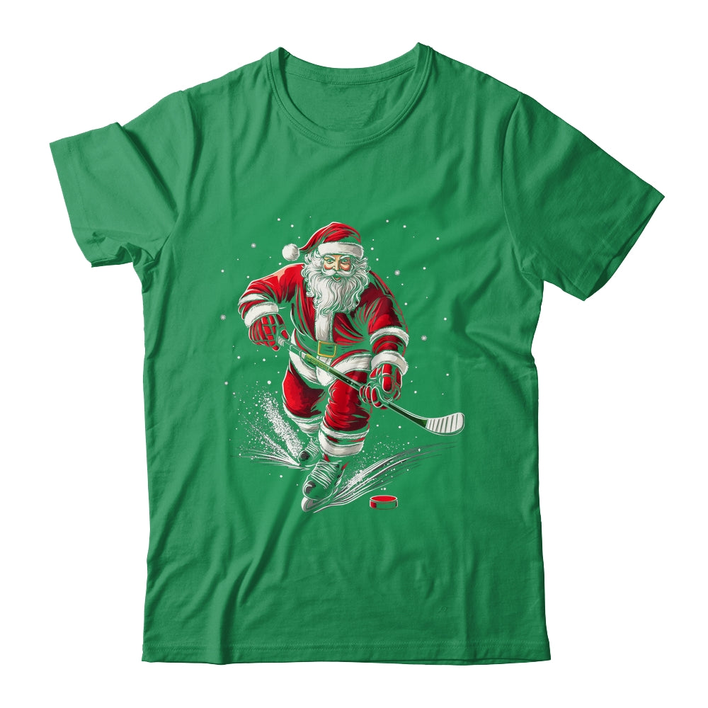 Christmas Sports Santa Playing Ice Hockey Xmas Men Women Shirt & Sweatshirt | siriusteestore