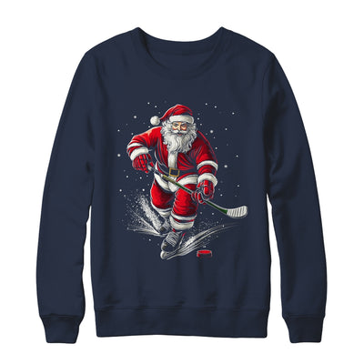 Christmas Sports Santa Playing Ice Hockey Xmas Men Women Shirt & Sweatshirt | siriusteestore