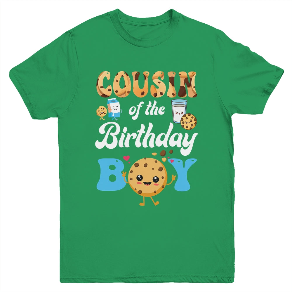 Cousin Of The Birthday Boy Milk And Cookies 1st Birthday Youth Shirt | siriusteestore