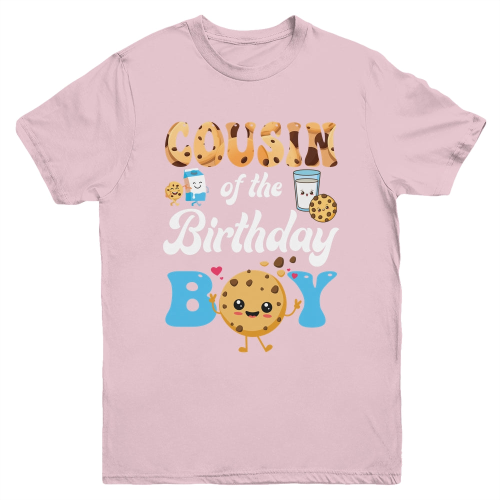 Cousin Of The Birthday Boy Milk And Cookies 1st Birthday Youth Shirt | siriusteestore