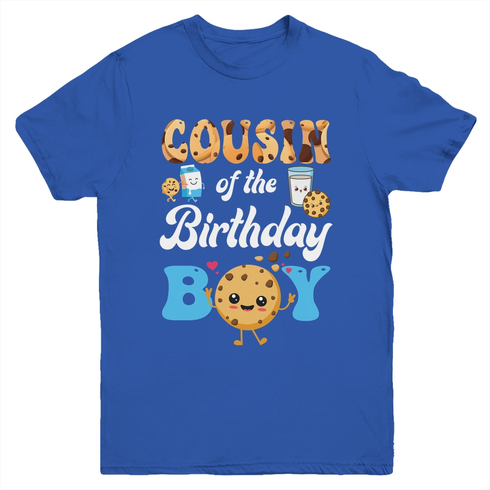 Cousin Of The Birthday Boy Milk And Cookies 1st Birthday Youth Shirt | siriusteestore