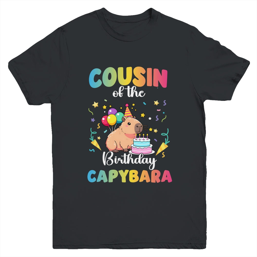 Cousin Of The Birthday Girl Capybara Bday Party Family Youth Shirt | siriusteestore