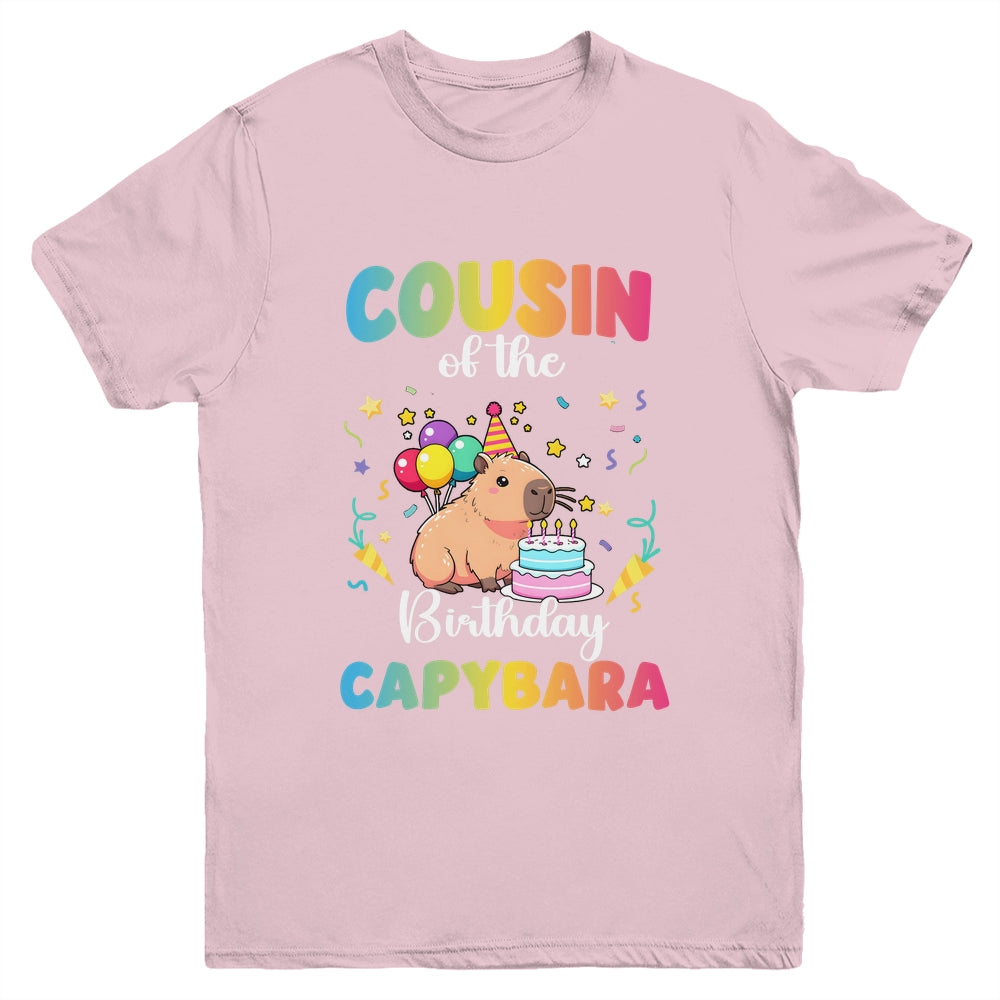 Cousin Of The Birthday Girl Capybara Bday Party Family Youth Shirt | siriusteestore