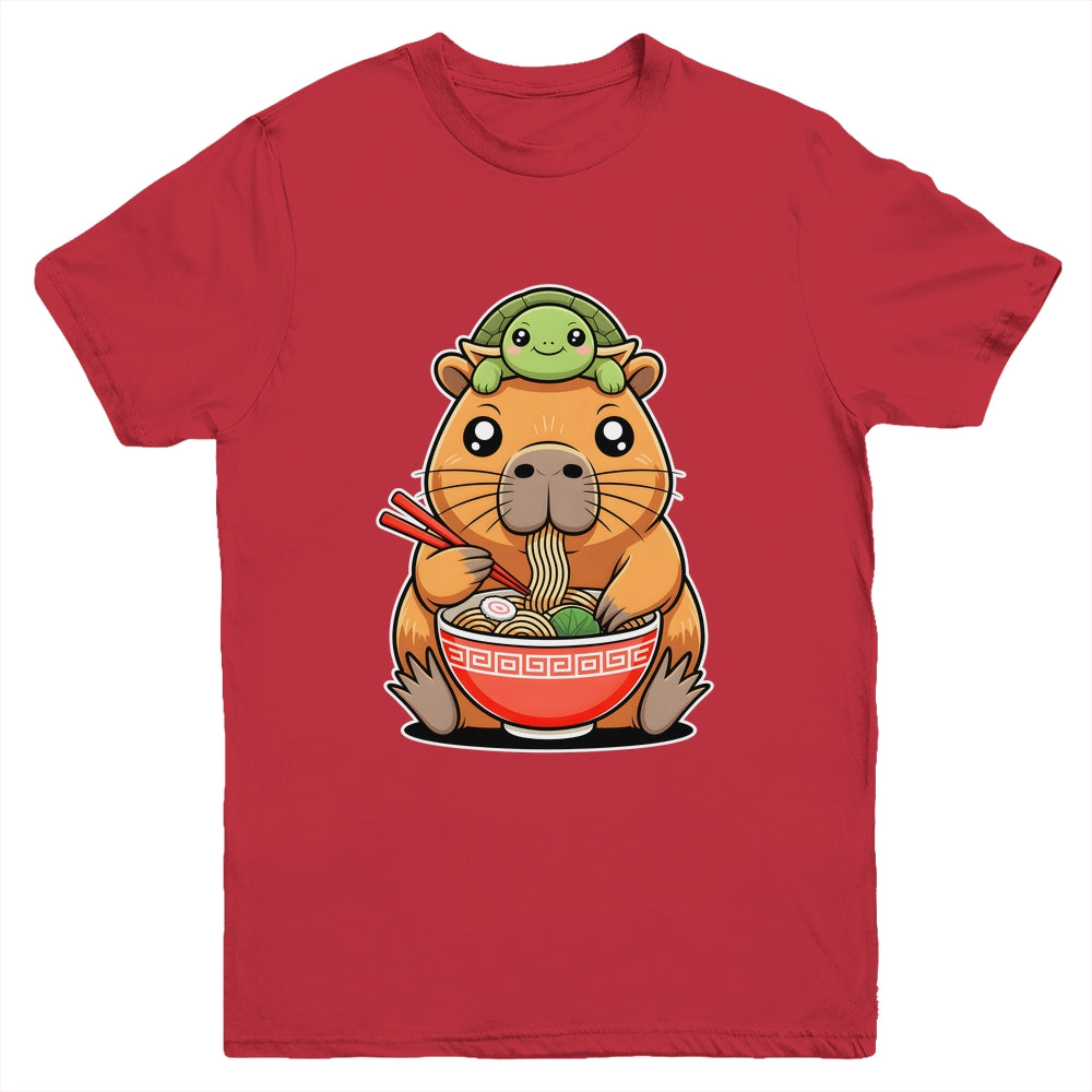 Cute Capybara And Turtle Backpack Ramen Kawaii Capibara Girl Youth Shirt | siriusteestore