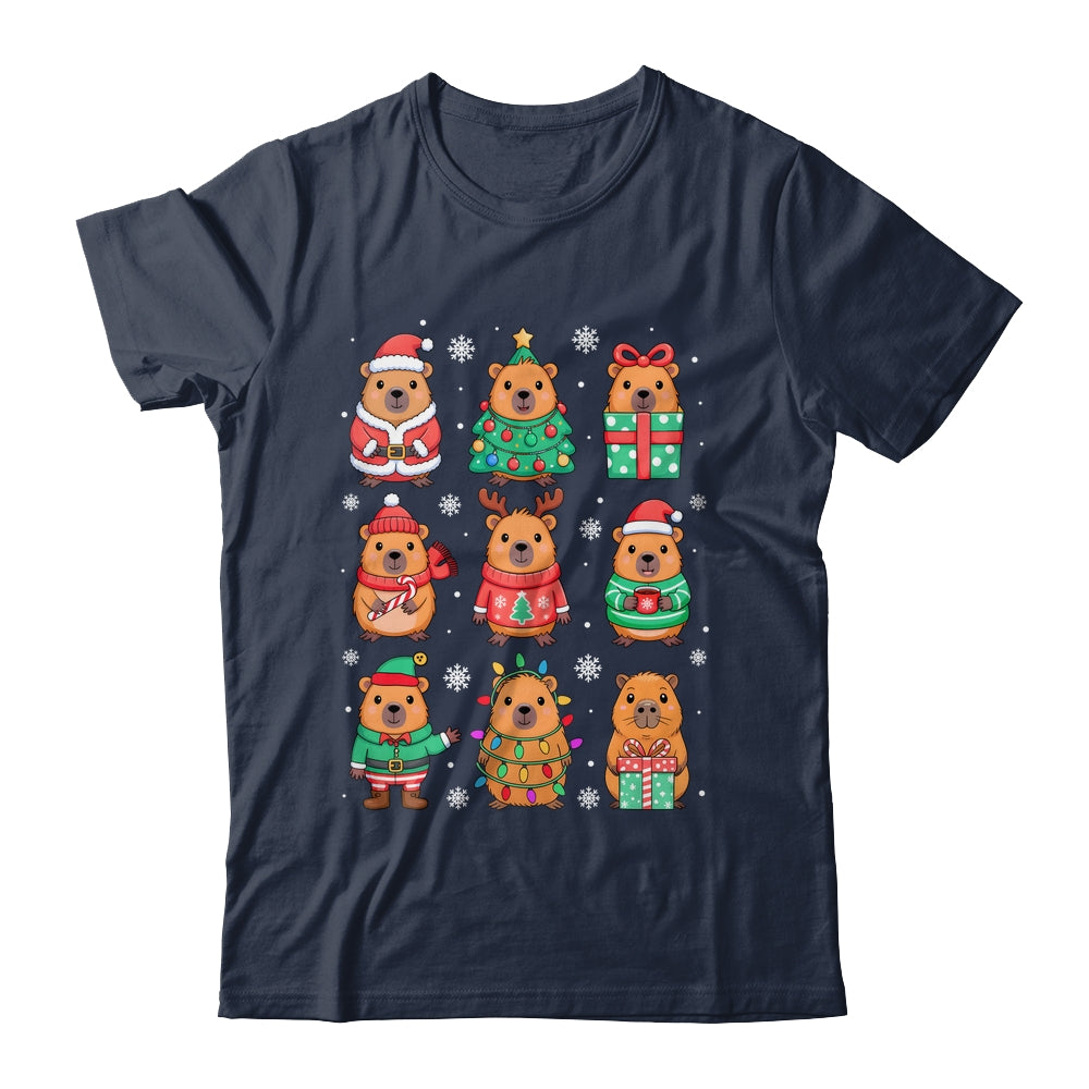 Cute Christmas Capybara Funny Family Xmas Men Women Kids Shirt & Sweatshirt | siriusteestore