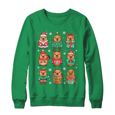 Cute Christmas Capybara Funny Family Xmas Men Women Kids Shirt & Sweatshirt | siriusteestore