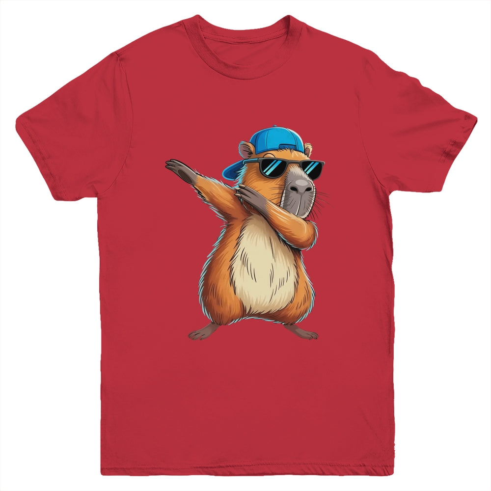 Cute Dabbing Capybara Boys Men Fun Capy Lover Kids Funny Youth Shirt | siriusteestore