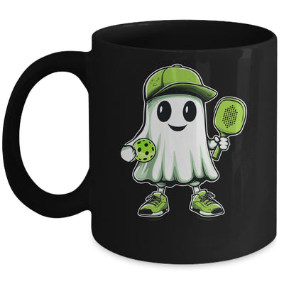 Cute Ghost Playing Pickleball Halloween Paddleball Funny Mug | siriusteestore