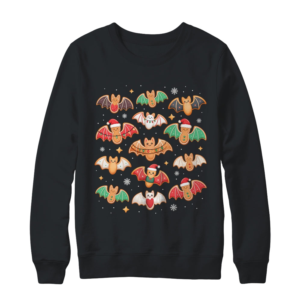 Cute Gingerbread Bats Spooky Christmas Cookie Graphic Shirt & Sweatshirt | siriusteestore
