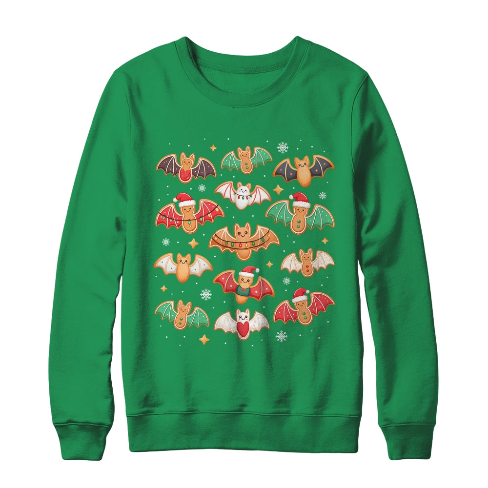 Cute Gingerbread Bats Spooky Christmas Cookie Graphic Shirt & Sweatshirt | siriusteestore