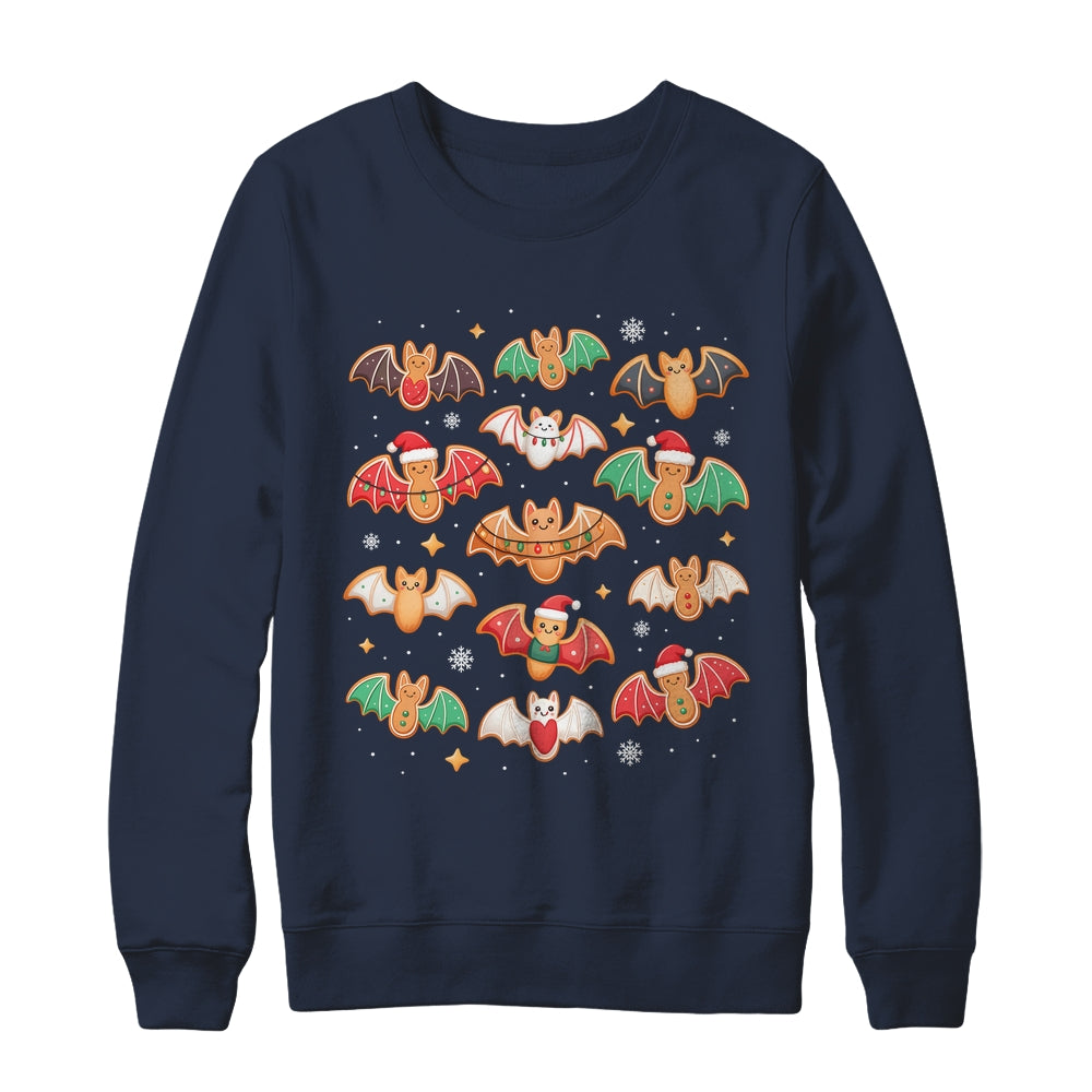Cute Gingerbread Bats Spooky Christmas Cookie Graphic Shirt & Sweatshirt | siriusteestore