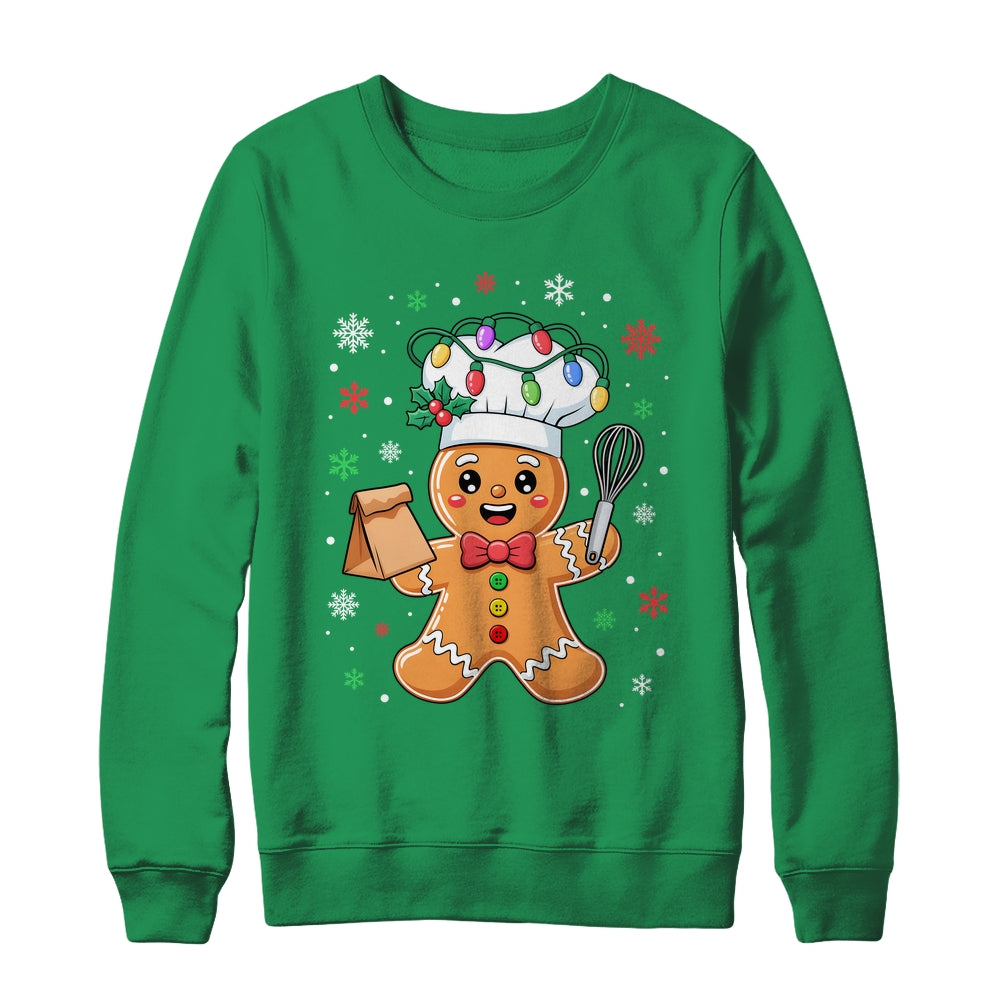 Cute Gingerbread Man Baker Funny Christmas Chef Bake Cookies Shirt & Sweatshirt | siriusteestore