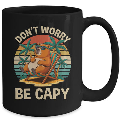 Dont Worry Be Capy Funny Capybara Retro Boys Girls Kids Mug | siriusteestore