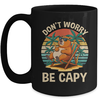 Dont Worry Be Capy Funny Capybara Retro Boys Girls Kids Mug | siriusteestore