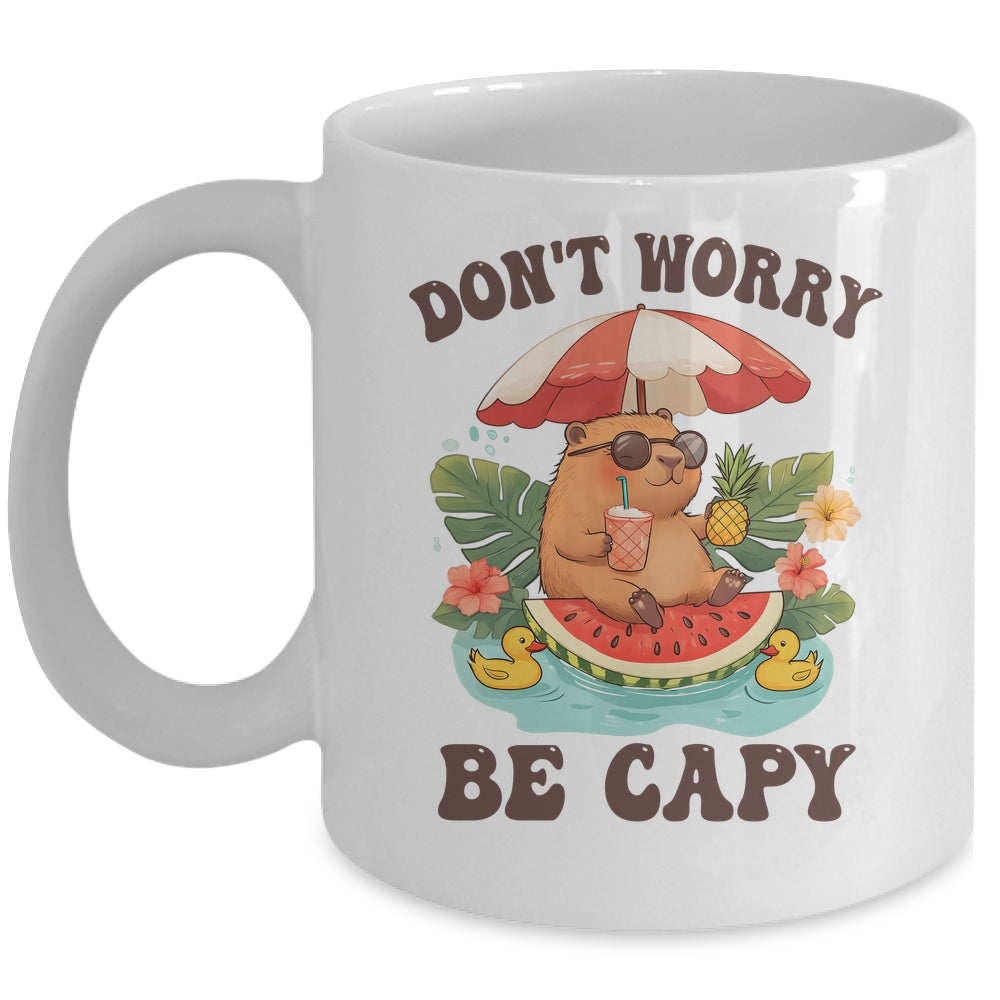 Dont Worry Be Capy Funny Capybara Youth Women Boys Kids Mug | siriusteestore