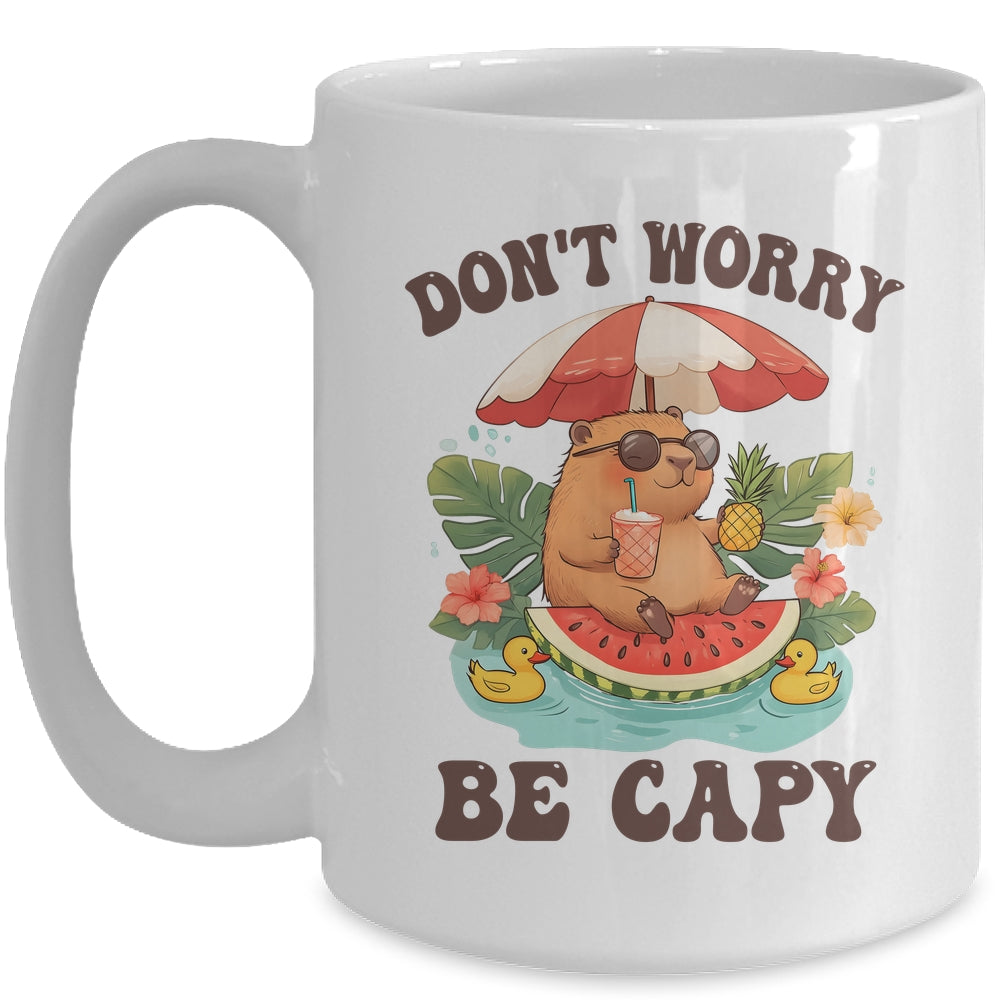 Dont Worry Be Capy Funny Capybara Youth Women Boys Kids Mug | siriusteestore
