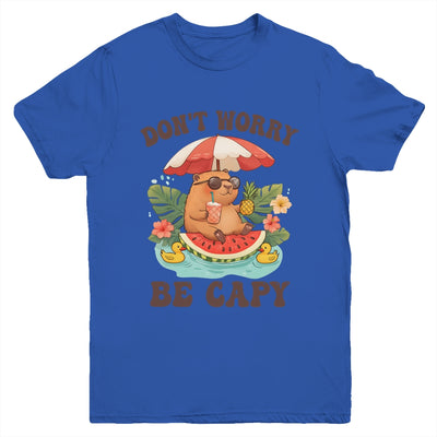 Dont Worry Be Capy Funny Capybara Youth Women Boys Kids Youth Shirt | siriusteestore