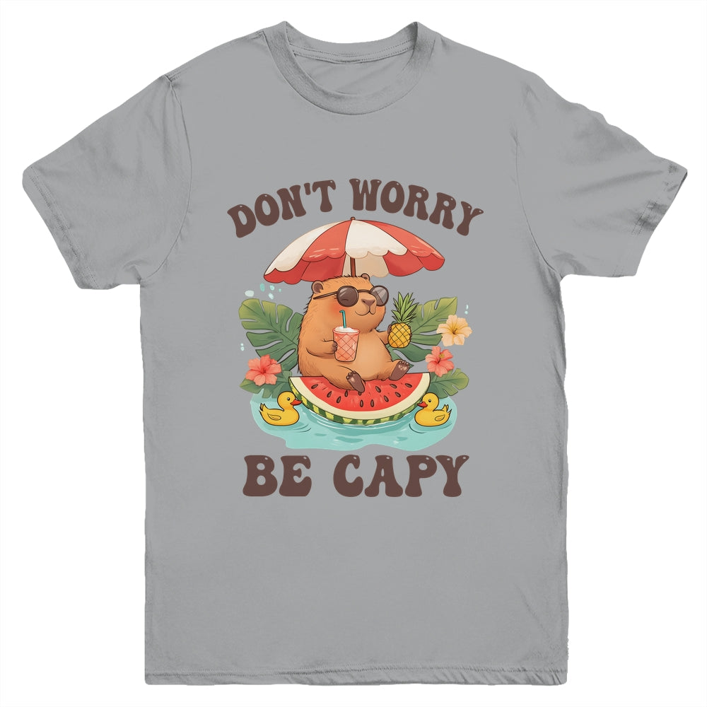 Dont Worry Be Capy Funny Capybara Youth Women Boys Kids Youth Shirt | siriusteestore