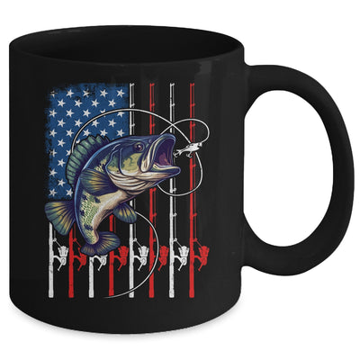 Fishing Art For Men Women American Flag USA Fishing Lover Mug | siriusteestore