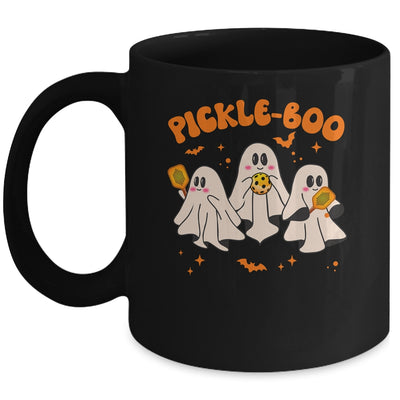Fun Pickle-boo Ghost Playing Pickleball Halloween Paddleball Mug | siriusteestore