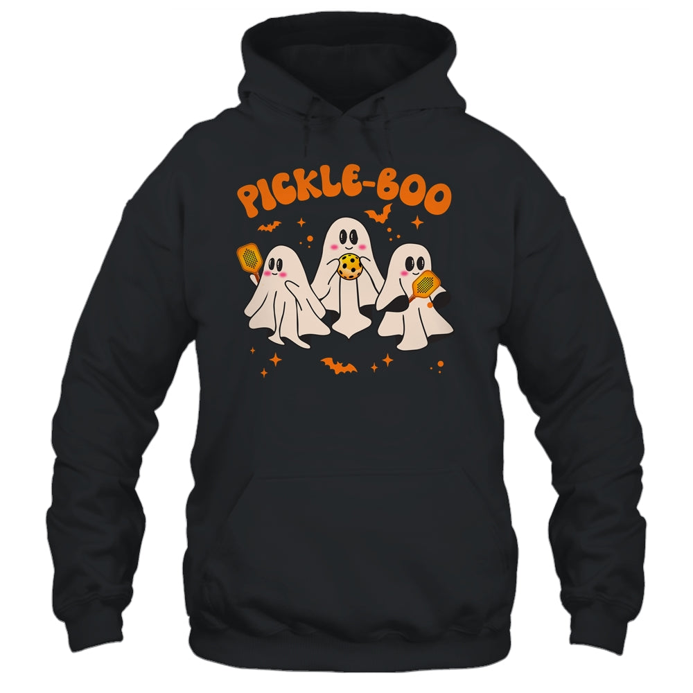 Fun Pickle-boo Ghost Playing Pickleball Halloween Paddleball Shirt & Hoodie | siriusteestore