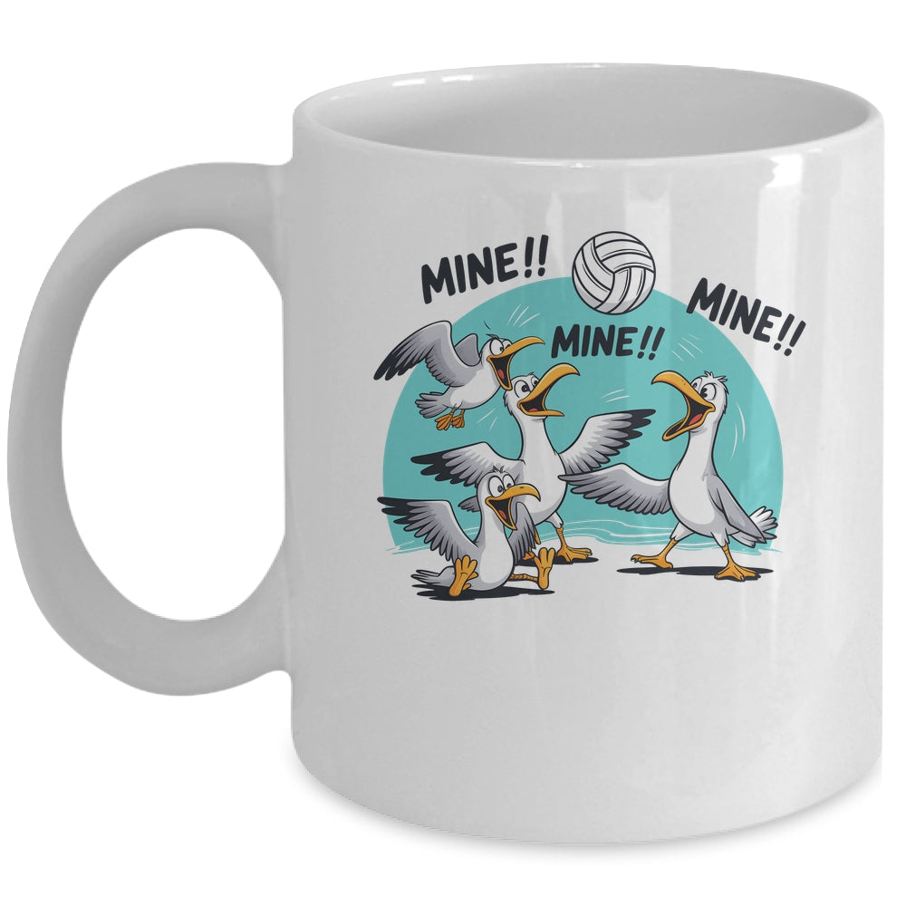 Funny Bird Playing Volleyball Sport Ball Player Women Men Mug | siriusteestore