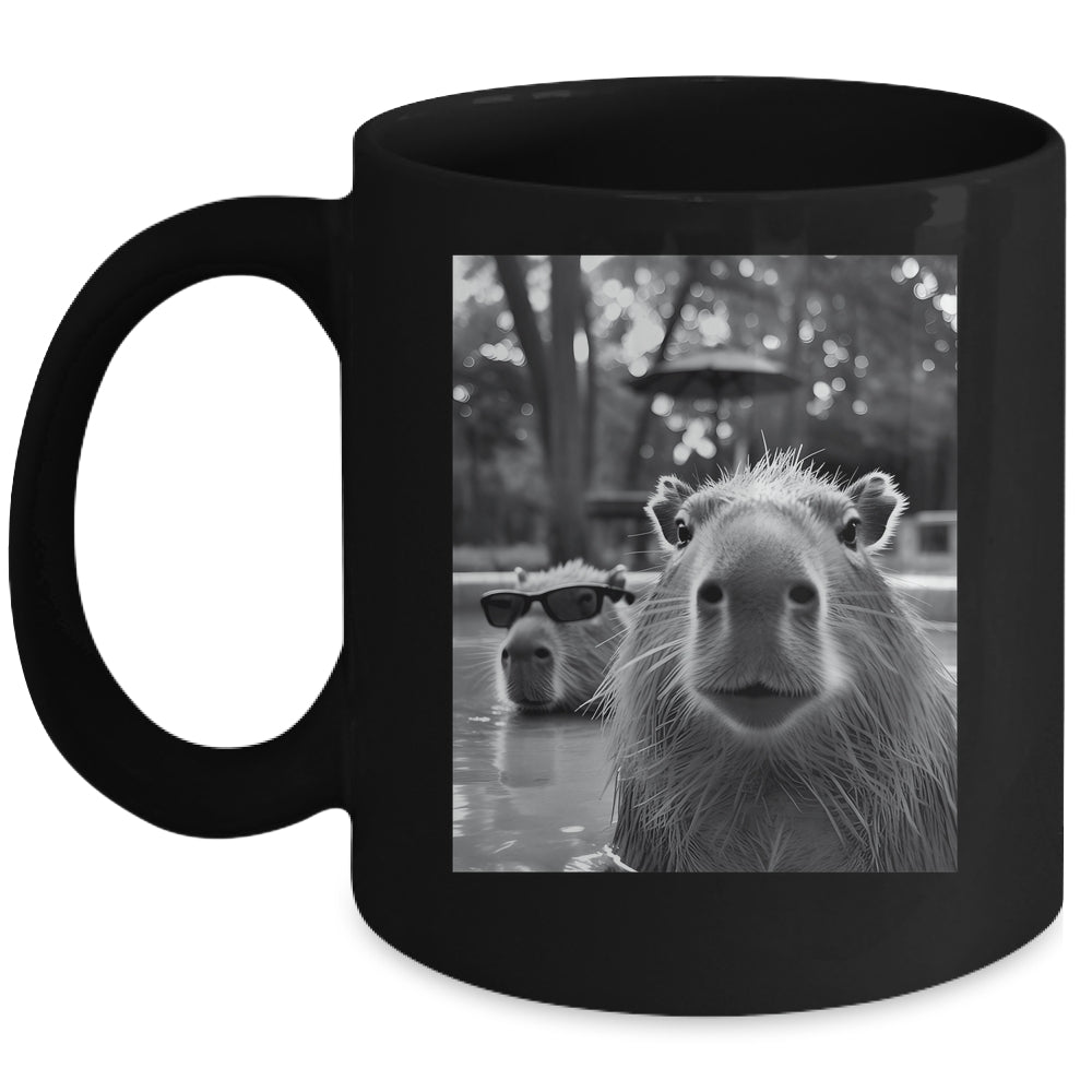 Funny Capybara Cool Capybara Selfie Caby Lover Kids Boy Girl Mug | siriusteestore