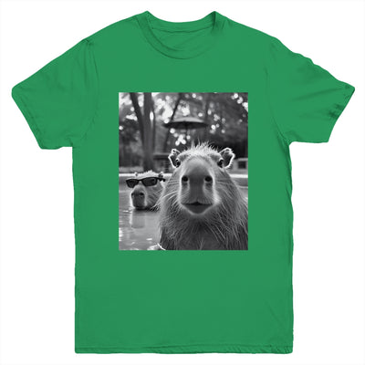 Funny Capybara Cool Capybara Selfie Caby Lover Kids Boy Girl Youth Shirt | siriusteestore