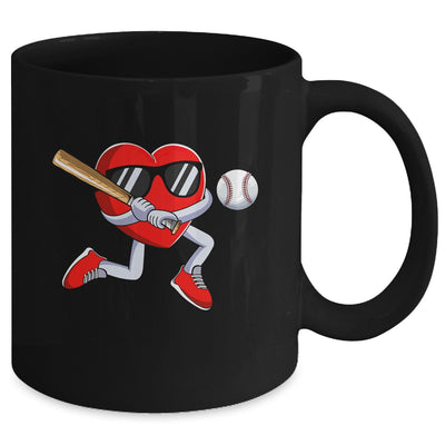 Funny Heart Playing Baseball Valentines Day Mens Boys Kids Mug | siriusteestore