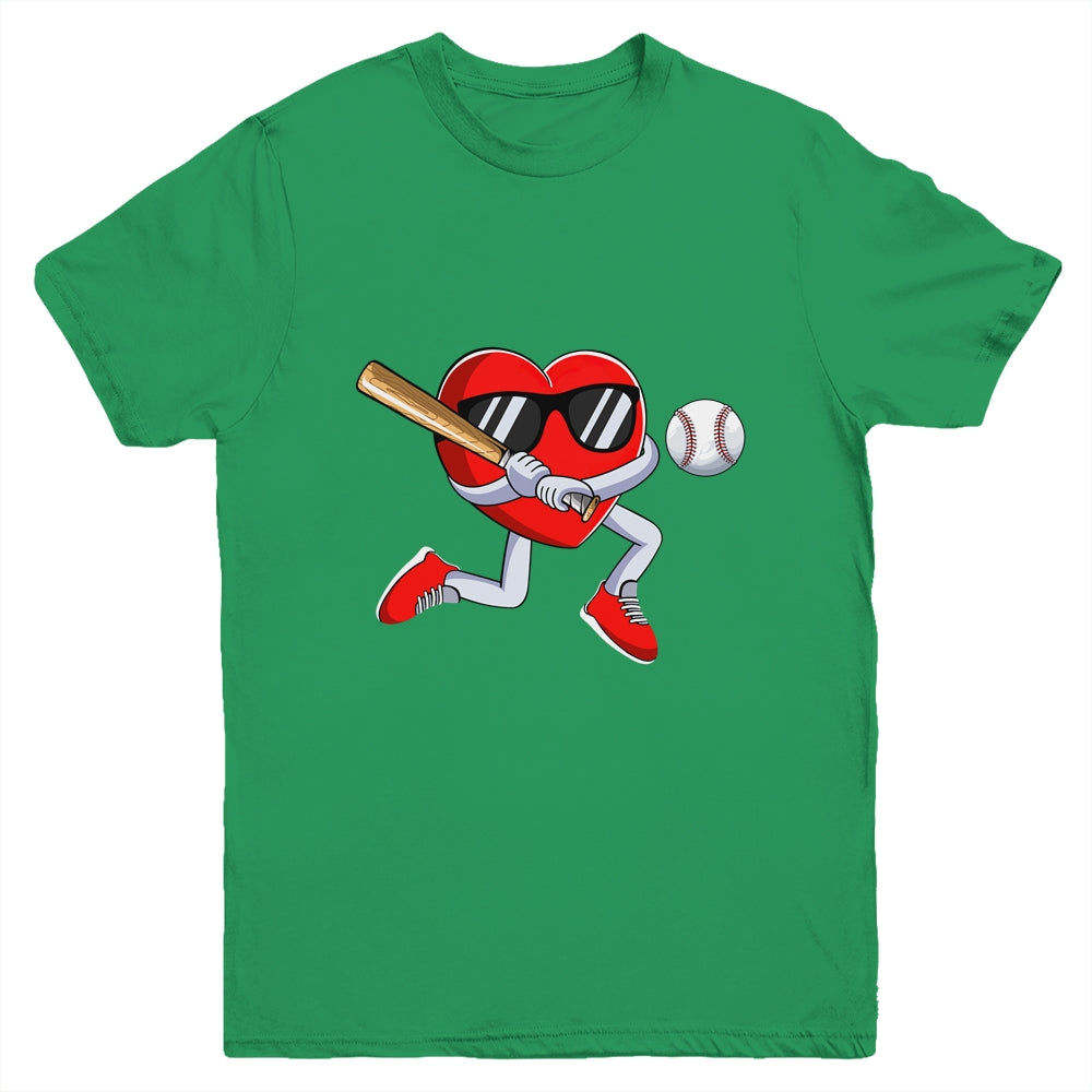 Funny Heart Playing Baseball Valentines Day Mens Boys Kids Youth Shirt | siriusteestore