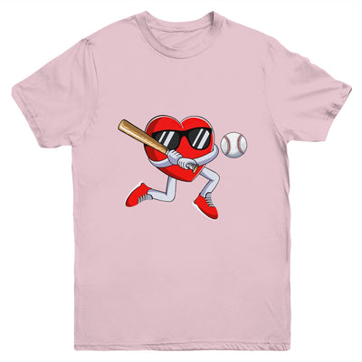 Funny Heart Playing Baseball Valentines Day Mens Boys Kids Youth Shirt | siriusteestore