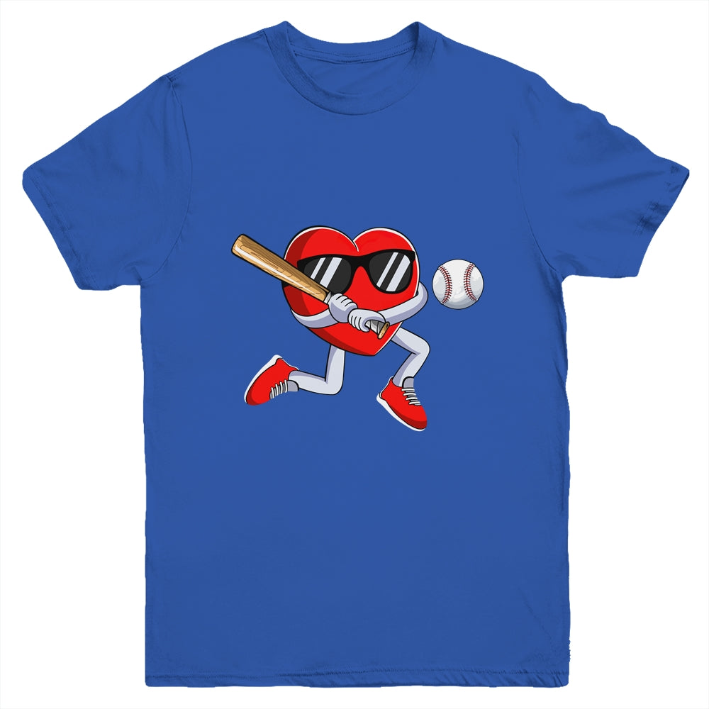 Funny Heart Playing Baseball Valentines Day Mens Boys Kids Youth Shirt | siriusteestore
