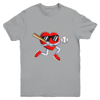 Funny Heart Playing Baseball Valentines Day Mens Boys Kids Youth Shirt | siriusteestore