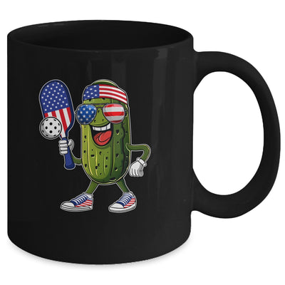 Funny Patriotic Pickle Playing Pickleball Paddle 4th Of July Mug | siriusteestore