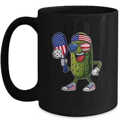 Funny Patriotic Pickle Playing Pickleball Paddle 4th Of July Mug | siriusteestore